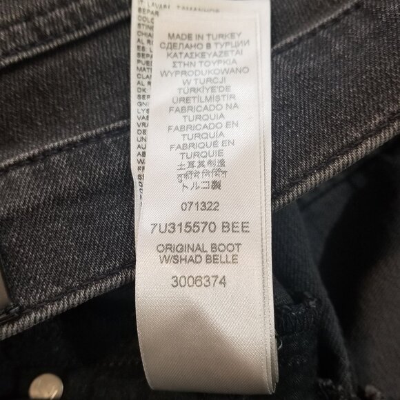 7 For All Mankind The Original Bootcut in Shade Belle Sz 30 – Long Inseam Black - Picture 7 of 12